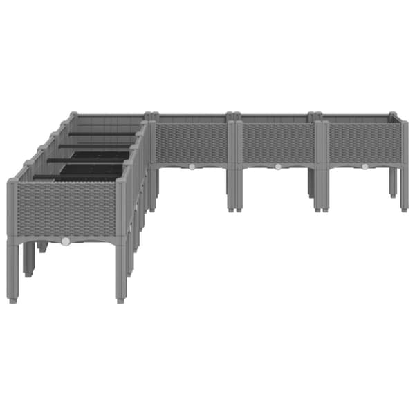 vidaXL plantekasse med ben 200x160x42 cm PP lysegrå