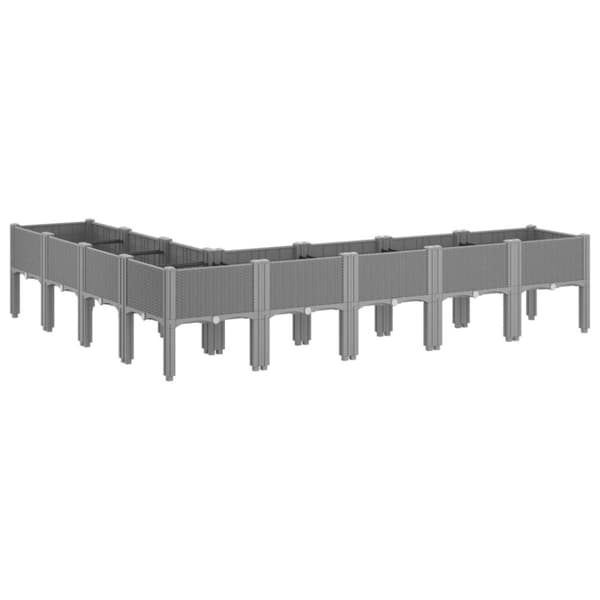 vidaXL plantekasse med ben 200x160x42 cm PP lysegrå