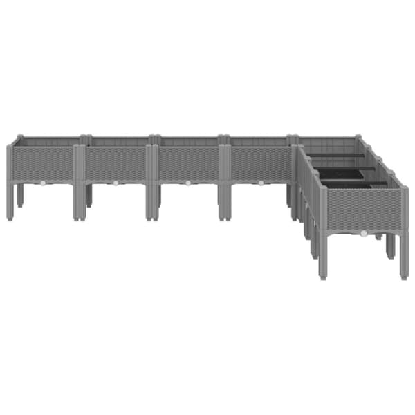 vidaXL plantekasse med ben 200x160x42 cm PP lysegrå