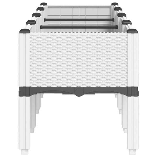 vidaXL Plantekasse med ben hvit 160x40x42 cm PP