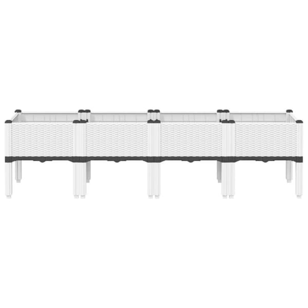 vidaXL Plantekasse med ben hvit 160x40x42 cm PP
