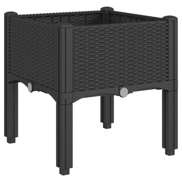 vidaXL plantekasse med ben 40x40x42 cm PP sort