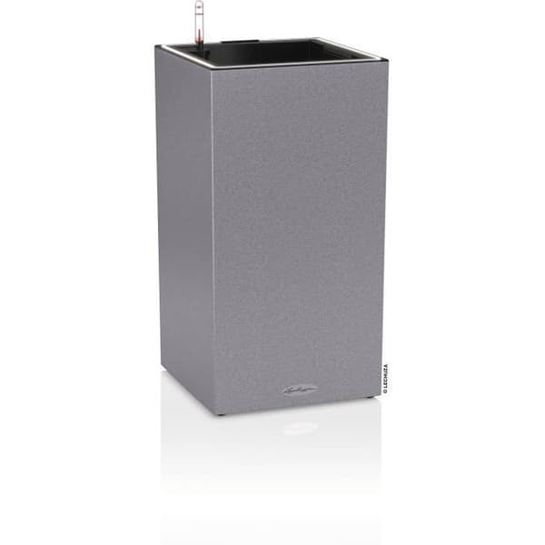 LECHUZA Canto Stone Column 30 blomkruka - komplett LED-kit, stengrå