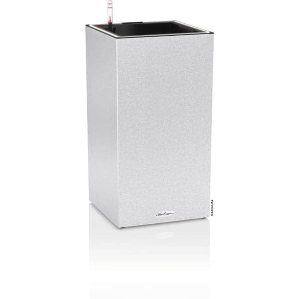 LECHUZA Canto Stone Column 30 blomkruka - komplett LED-kit, kvartsvit