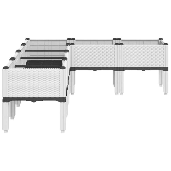 vidaXL Plantekasse med ben hvit 160x120x42 cm PP