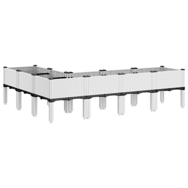 vidaXL Plantekasse med ben hvit 160x120x42 cm PP