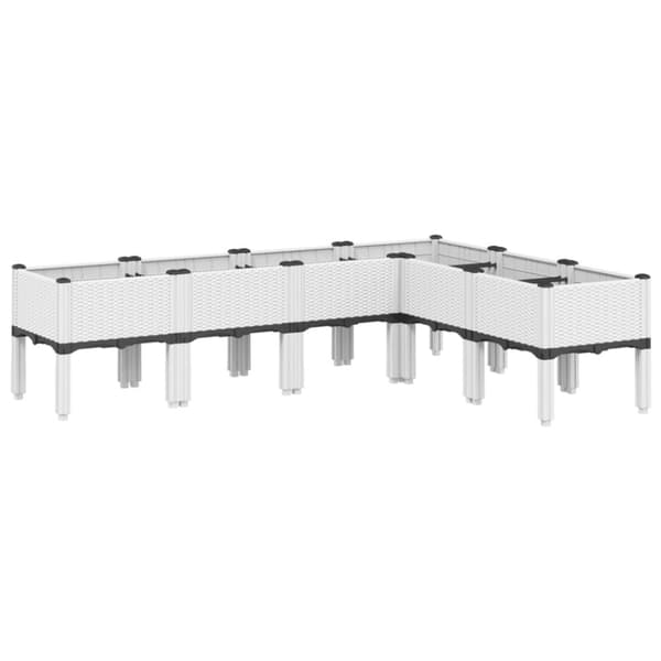 vidaXL Plantekasse med ben hvit 160x120x42 cm PP