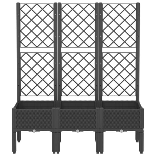 vidaXL plantekasse med espalier 120x40x142 cm PP sort