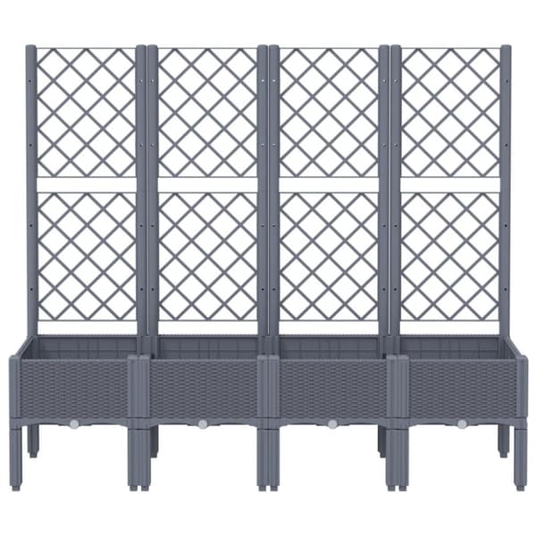 vidaXL plantekasse med espalier 160x40x142 cm PP grå