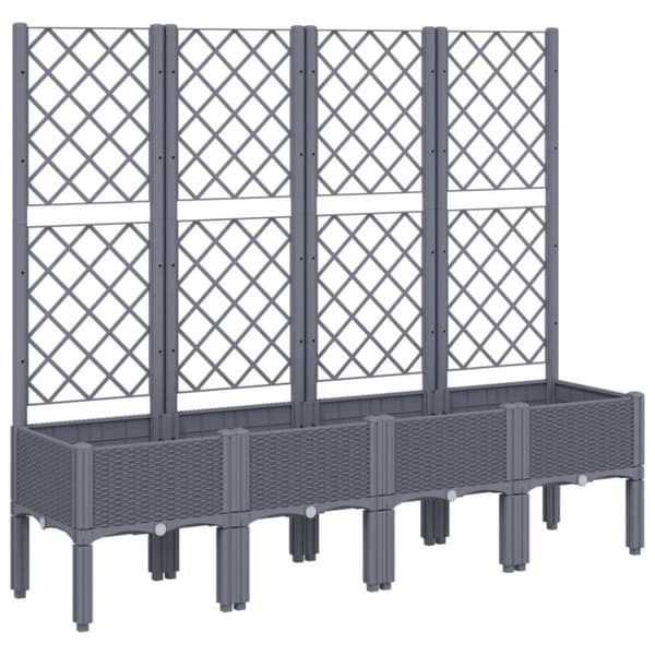 vidaXL plantekasse med espalier 160x40x142 cm PP grå