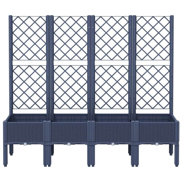 vidaXL Plantekasse med espalier grå 160x40x142 cm PP