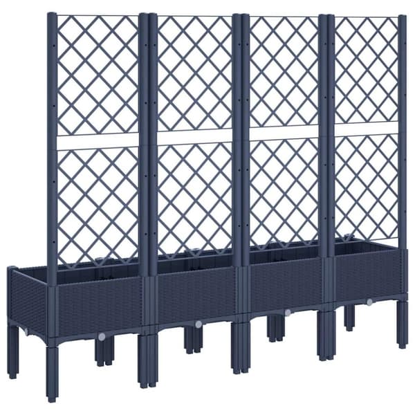 vidaXL Plantekasse med espalier grå 160x40x142 cm PP