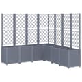 Miniatyrbillede 3 af 9: vidaXL plantekasse med espalier 160x160x140 cm PP grå