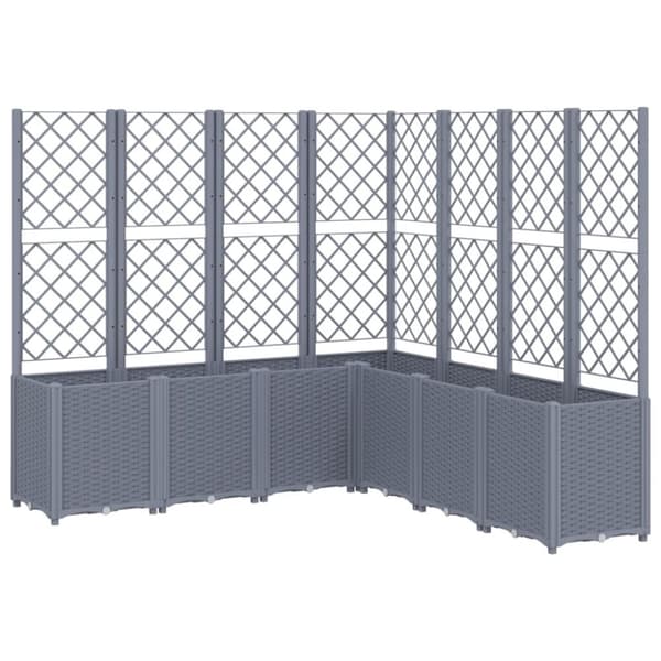 vidaXL plantekasse med espalier 160x160x140 cm PP grå