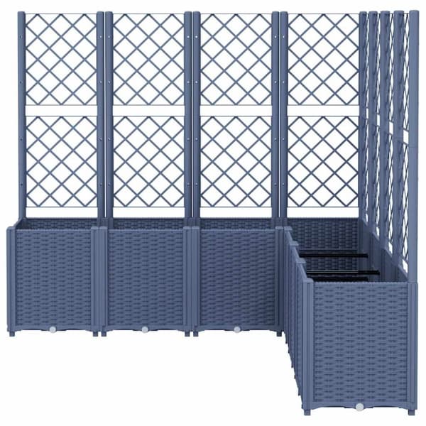 vidaXL plantekasse med espalier 160x160x140 cm PP grå