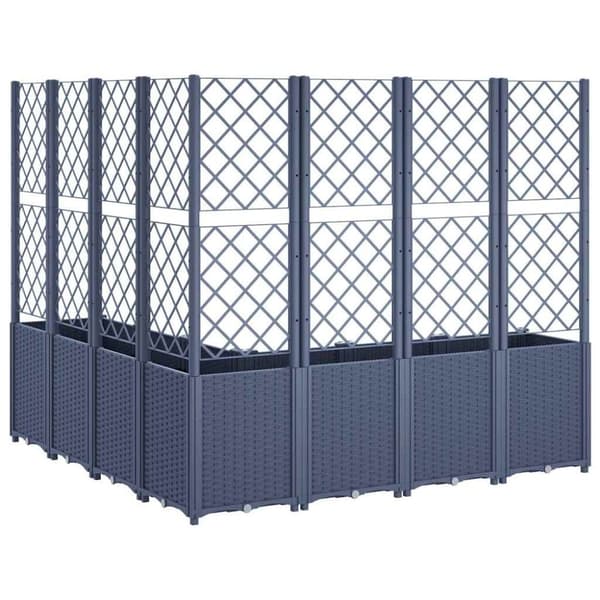 vidaXL plantekasse med espalier 160x160x140 cm PP grå