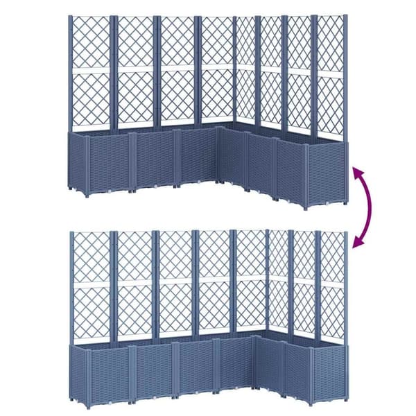 vidaXL plantekasse med espalier 160x160x140 cm PP grå