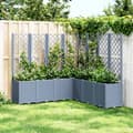 Miniatyrbillede 2 af 9: vidaXL plantekasse med espalier 160x160x140 cm PP grå