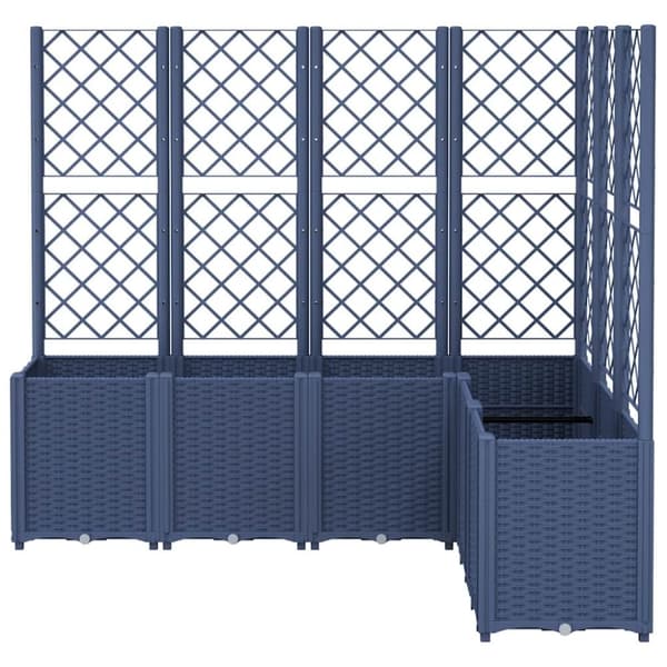vidaXL Plantekasse med espalier lysegrå 160x120x140 cm PP