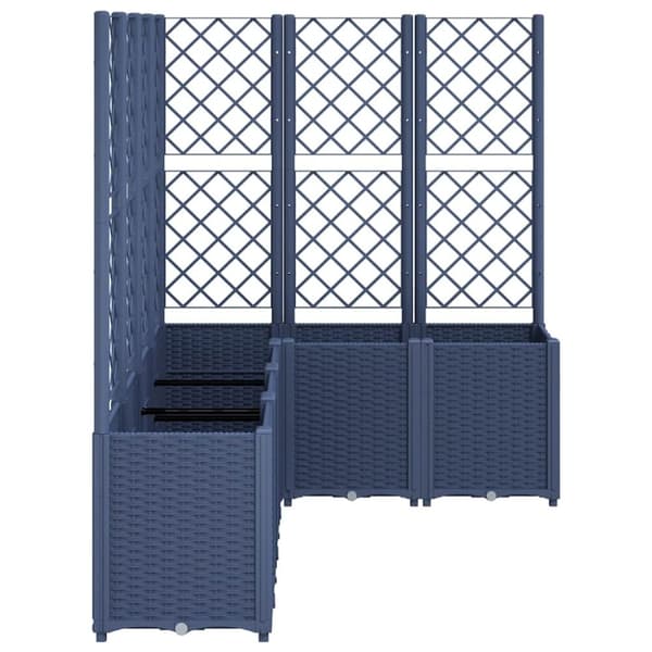 vidaXL Plantekasse med espalier lysegrå 160x120x140 cm PP
