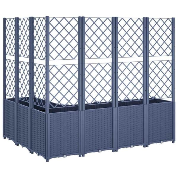 vidaXL Plantekasse med espalier lysegrå 160x120x140 cm PP