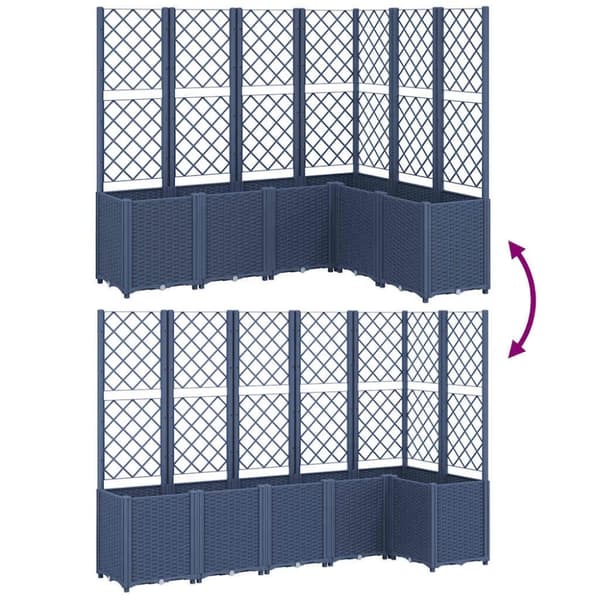 vidaXL Plantekasse med espalier lysegrå 160x120x140 cm PP