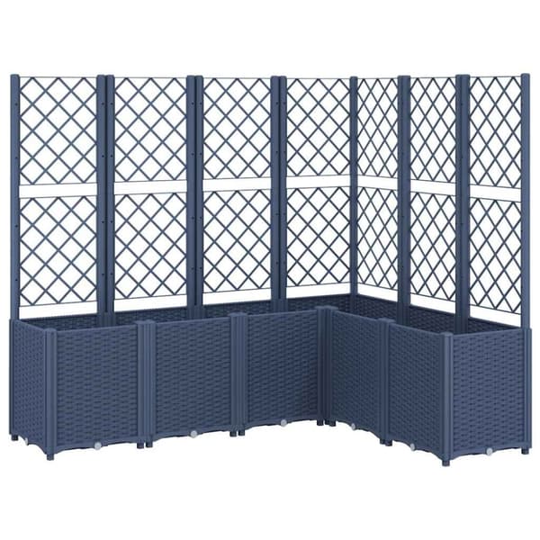 vidaXL plantekasse med espalier 160x120x140 cm PP grå