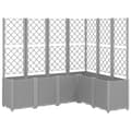 Miniatyrbillede 1 af 9: vidaXL plantekasse med espalier 160x120x140 cm PP lysegrå