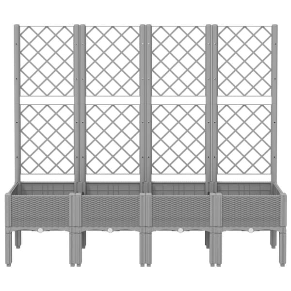 vidaXL Plantekasse med espalier lysegrå 160x40x142 cm PP