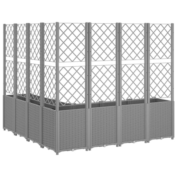 vidaXL plantekasse med espalier 160x160x140 cm PP lysegrå