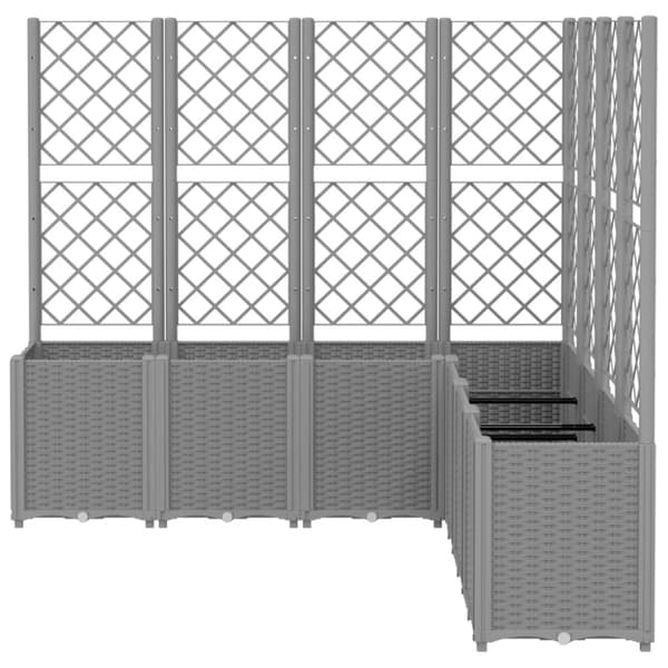 vidaXL plantekasse med espalier 160x160x140 cm PP lysegrå