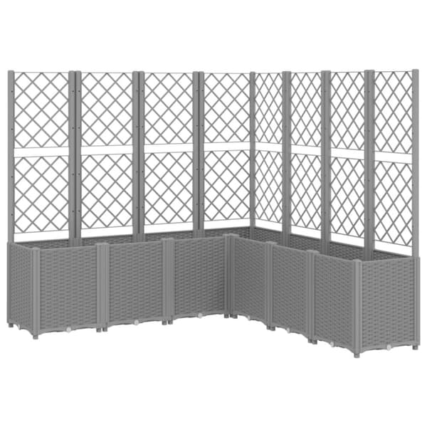 vidaXL plantekasse med espalier 160x160x140 cm PP lysegrå