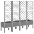 Miniatyrbillede 4 af 8: vidaXL plantekasse med espalier 160x40x142 cm PP lysegrå