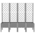 Miniatyrbillede 2 af 8: vidaXL plantekasse med espalier 160x40x142 cm PP lysegrå