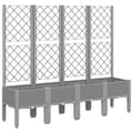 Miniatyrbillede 1 af 8: vidaXL plantekasse med espalier 160x40x142 cm PP lysegrå