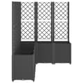 Miniatyrbillede 3 af 9: vidaXL plantekasse med espalier 160x120x140 cm PP sort
