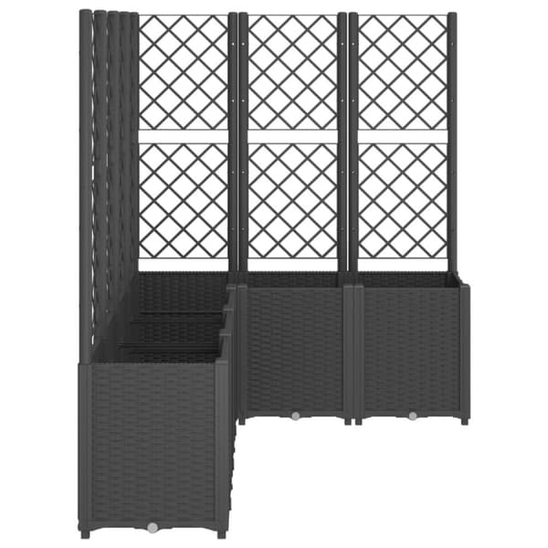 vidaXL plantekasse med espalier 160x120x140 cm PP sort