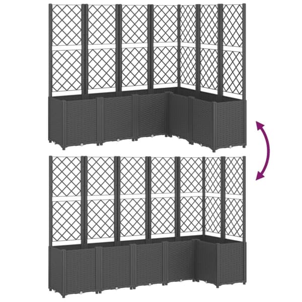 vidaXL plantekasse med espalier 160x120x140 cm PP sort