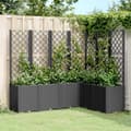Miniatyrbillede 9 af 9: vidaXL plantekasse med espalier 160x120x140 cm PP sort