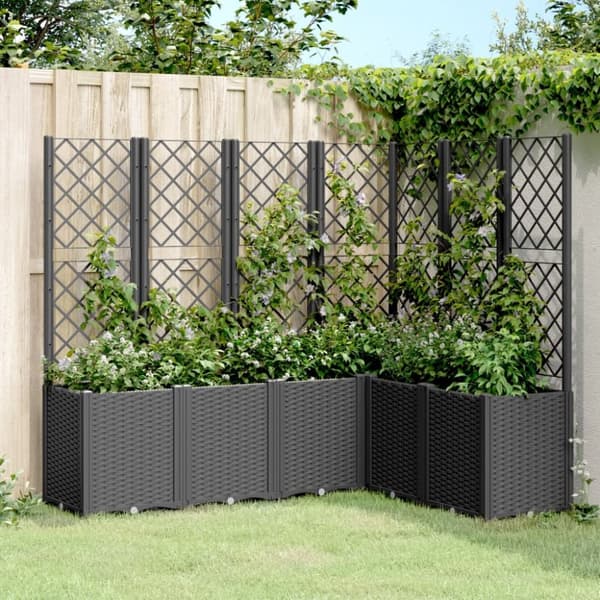 vidaXL plantekasse med espalier 160x120x140 cm PP sort