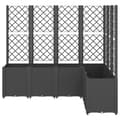Miniatyrbillede 2 af 9: vidaXL plantekasse med espalier 160x120x140 cm PP sort