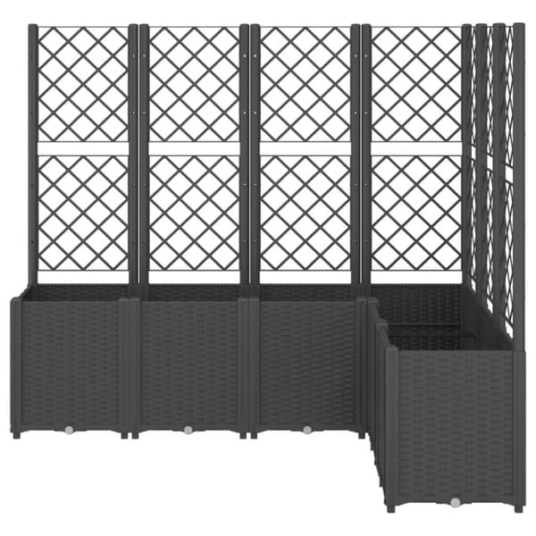 vidaXL plantekasse med espalier 160x120x140 cm PP sort