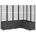Miniatyrbillede 1 af 9: vidaXL plantekasse med espalier 160x120x140 cm PP sort