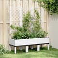 Miniatyrbilde 8 av 8: vidaXL Plantekasse med espalier hvit 120x40x142 cm PP