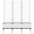 Miniatyrbilde 2 av 8: vidaXL Plantekasse med espalier hvit 120x40x142 cm PP