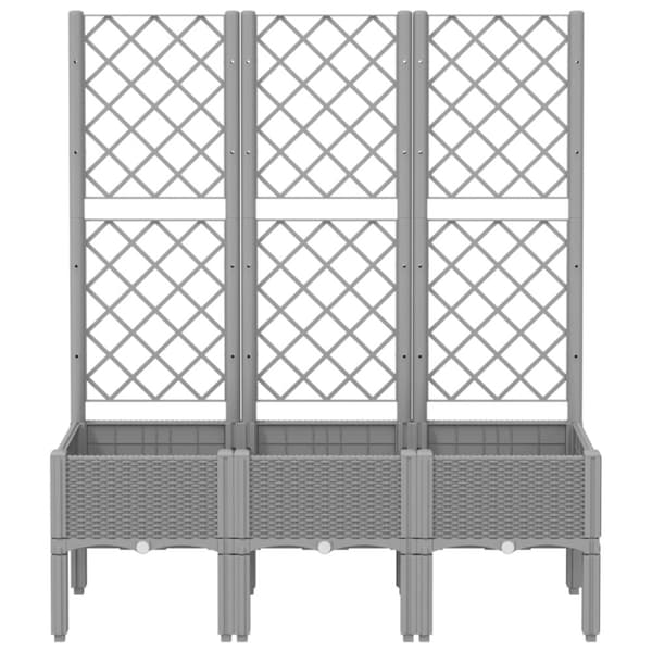 vidaXL Plantekasse med espalier lysegrå 120x40x142 cm PP