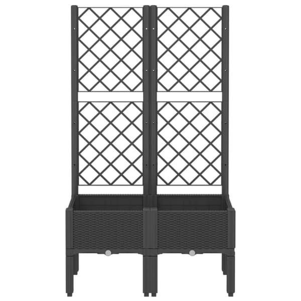 vidaXL plantekasse med espalier 80x40x142 cm PP sort