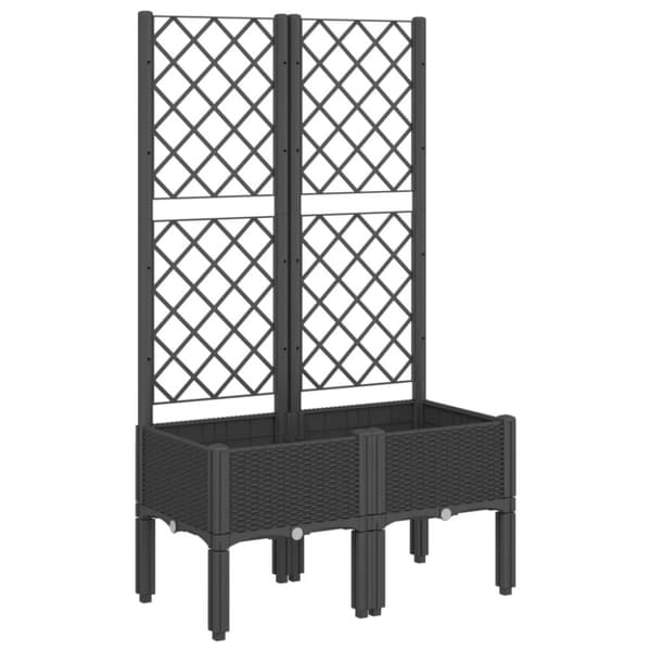 vidaXL plantekasse med espalier 80x40x142 cm PP sort