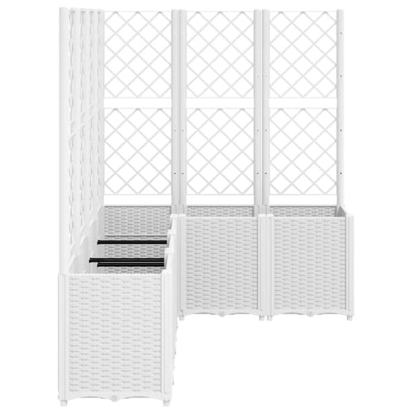vidaXL Odlingslåda med spaljé vit 160x120x140 cm PP