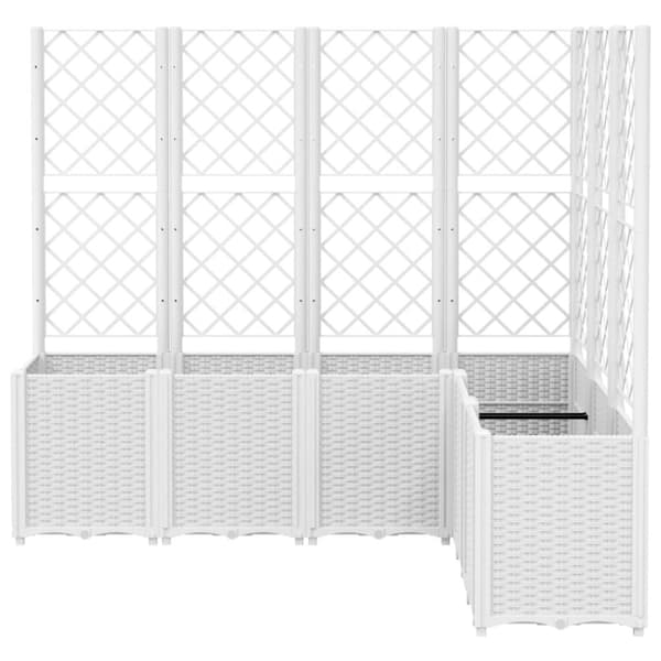 vidaXL Odlingslåda med spaljé vit 160x120x140 cm PP